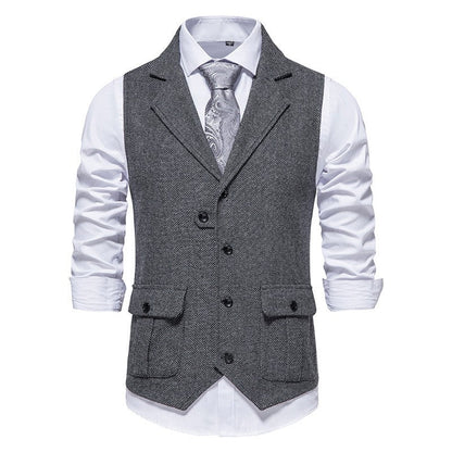 Rodney - Manteau homme classique à simple boutonnage avec motif à chevrons
