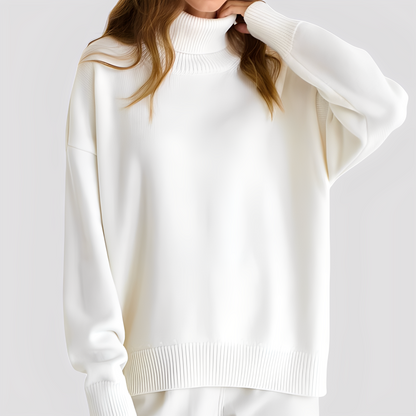 Nylah - Simple large turtleneck sweater for women