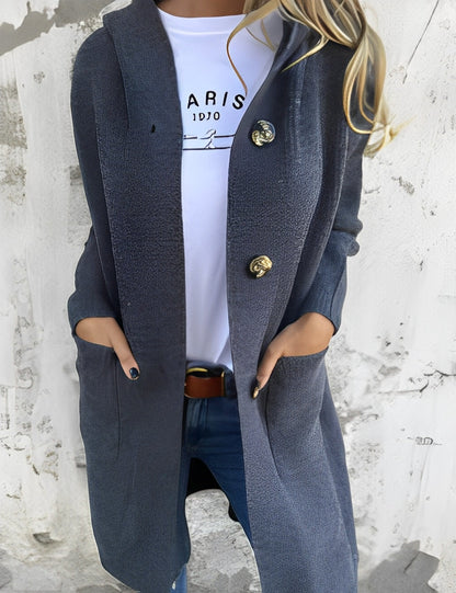 Suzanna - Long cardigan à capuche pour femmes