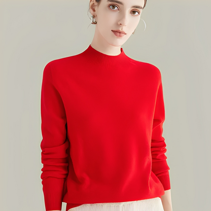 Martine - Wool sweaters with a fitted cut and high collar for women