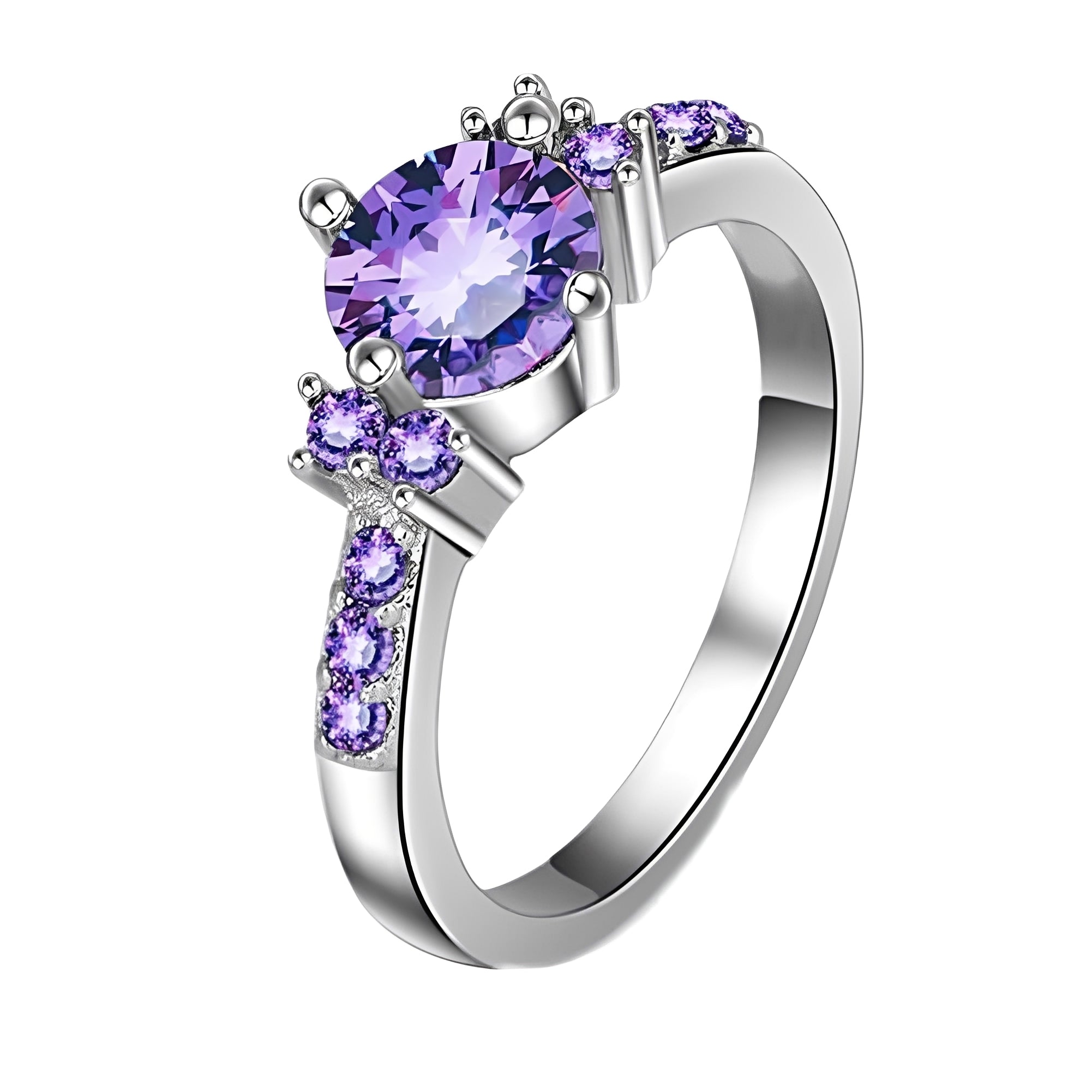 Coralie – Bague en améthyste violette