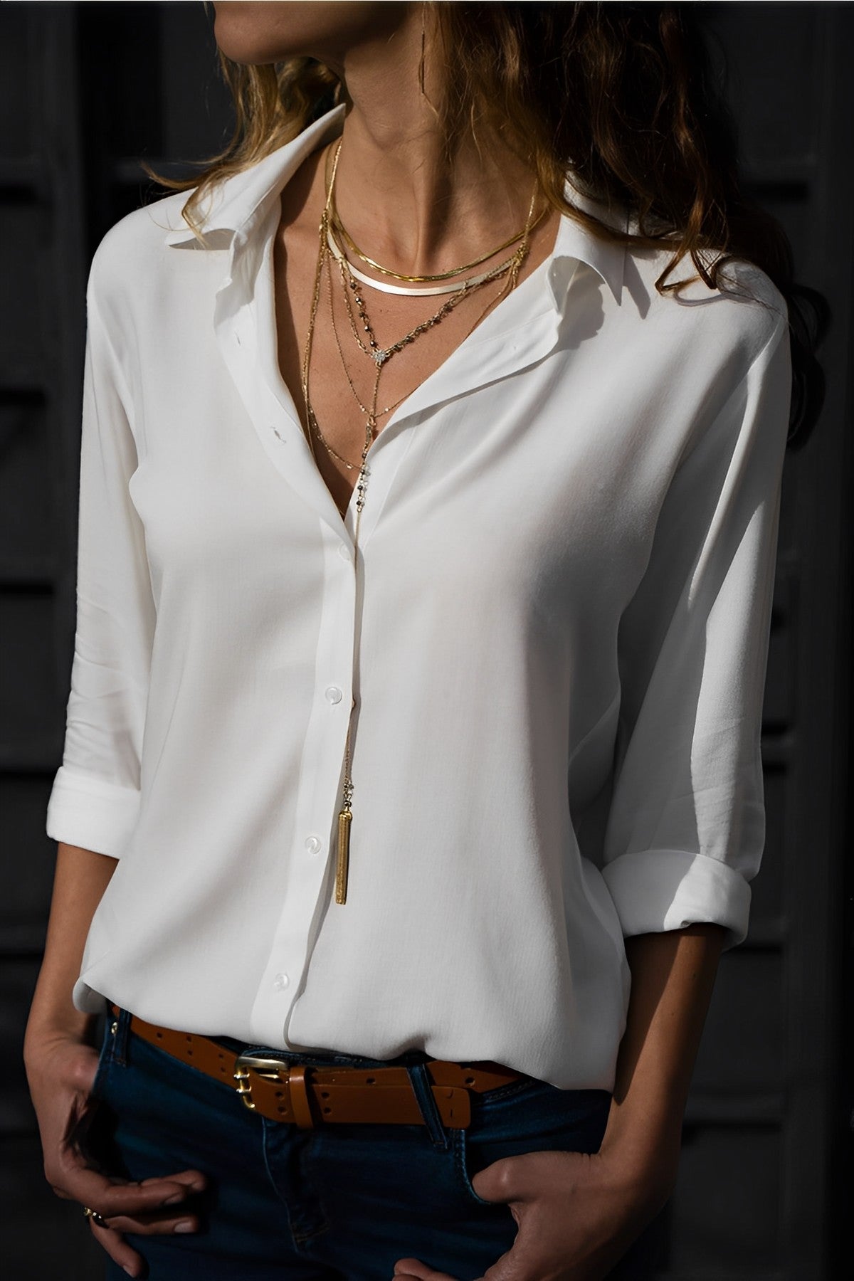 Modiva - Blouse Décontractée à Manches Longues