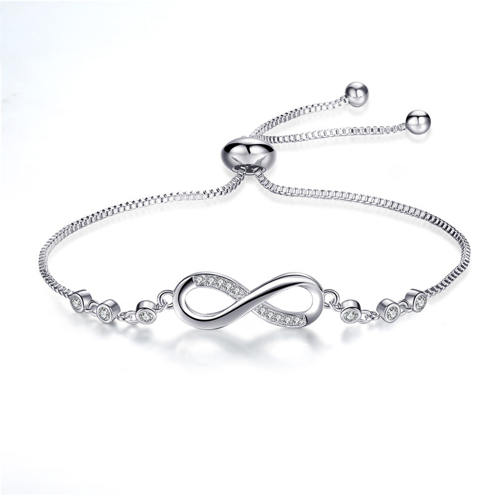 Megan – Bracelet ajustable infini en argent