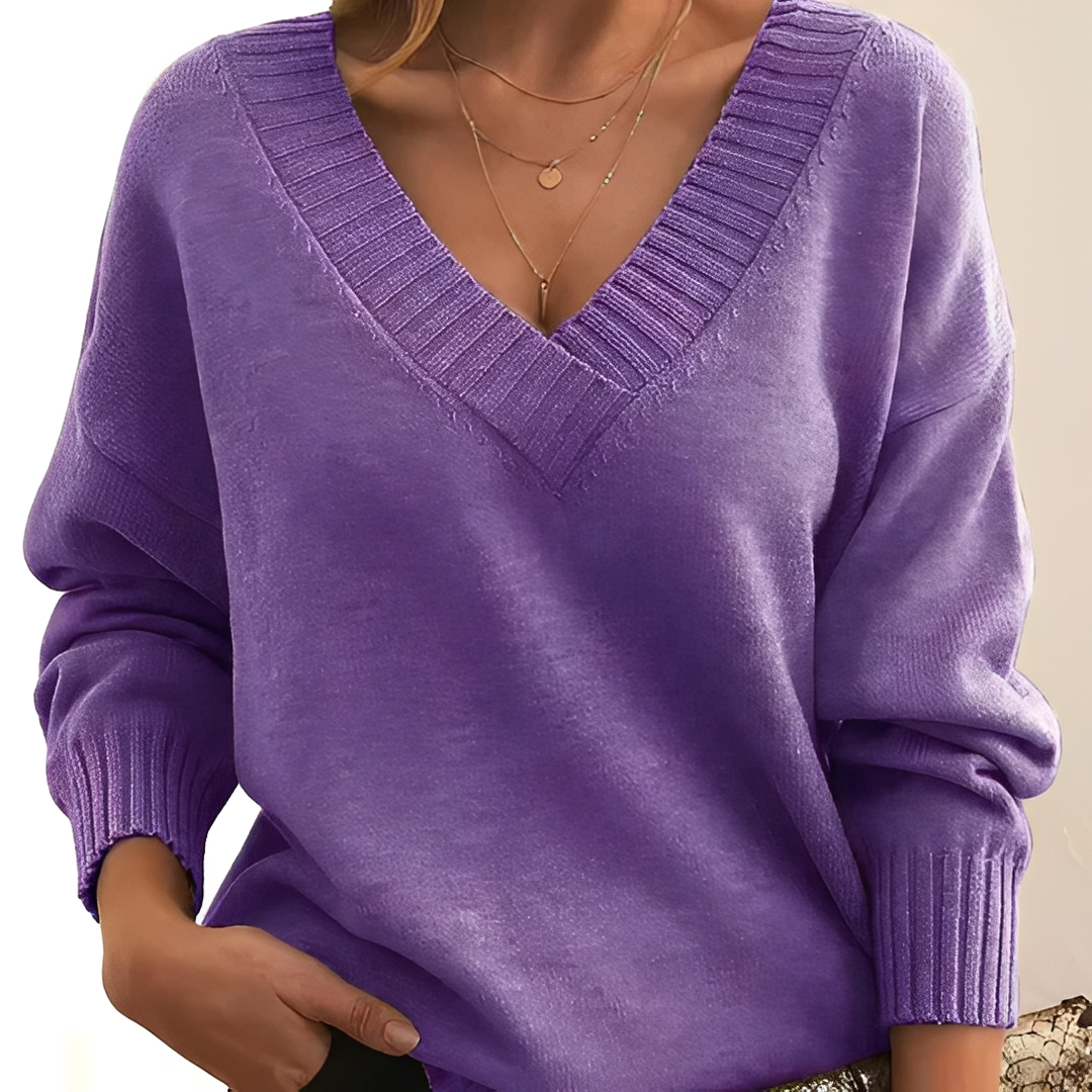 Freyia - Pull chaud et confortable à col V pour femmes