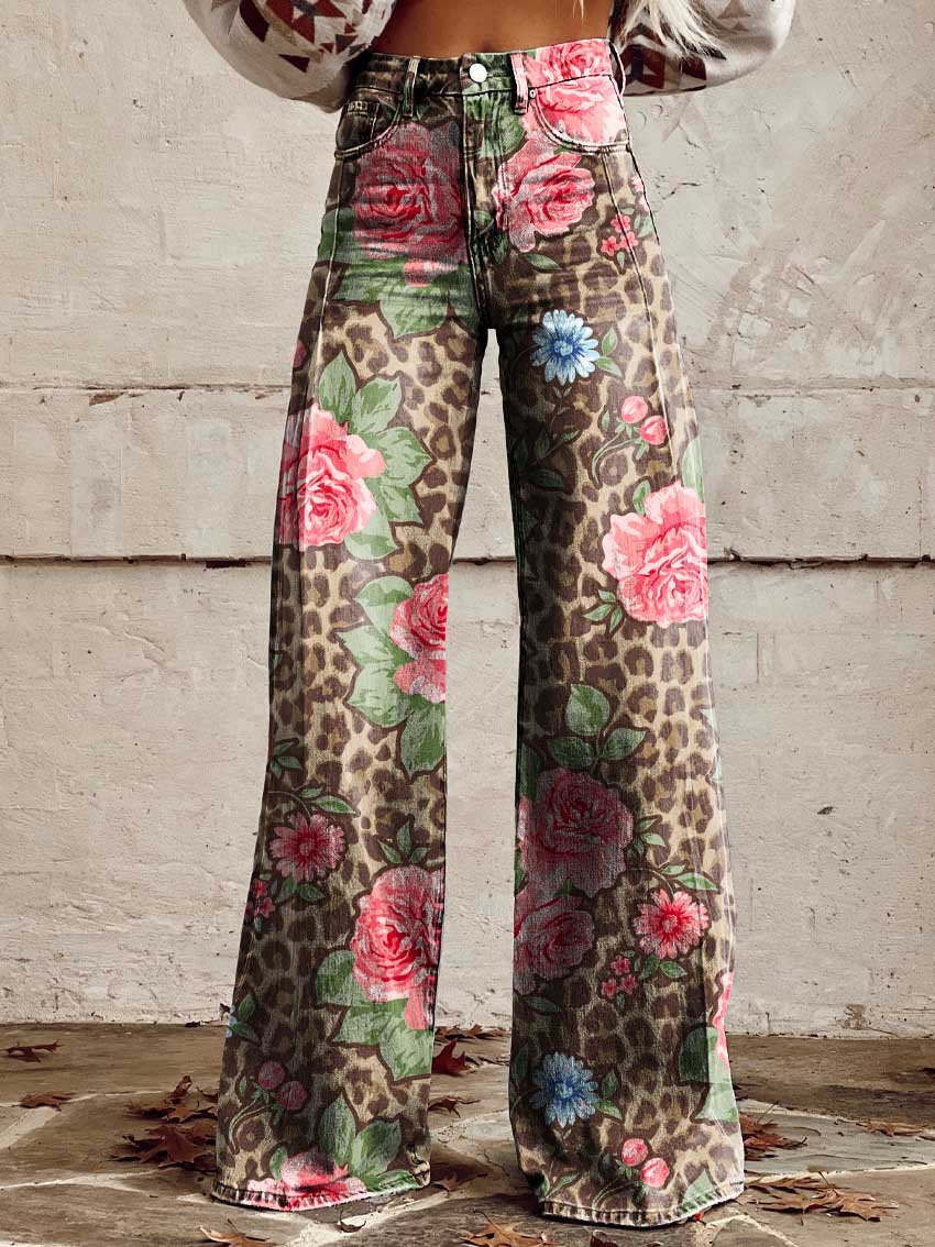 Cathleen - Pantalon féminin ample à jambe évasée