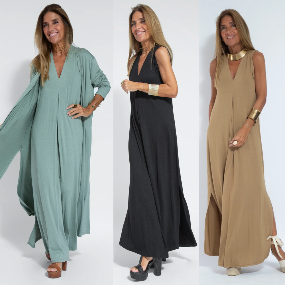 Elfleda - Ensemble robe longue et gilet