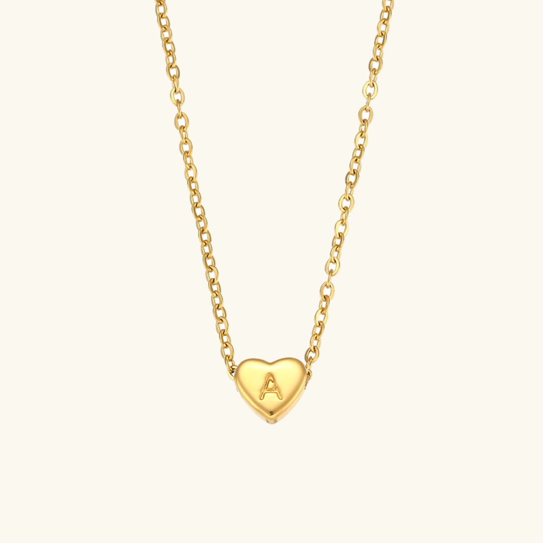 Cœur - Collier d'initiales en or