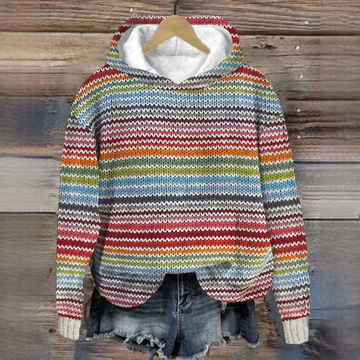 Maacah - Veste à capuche élégante avec motif rayé