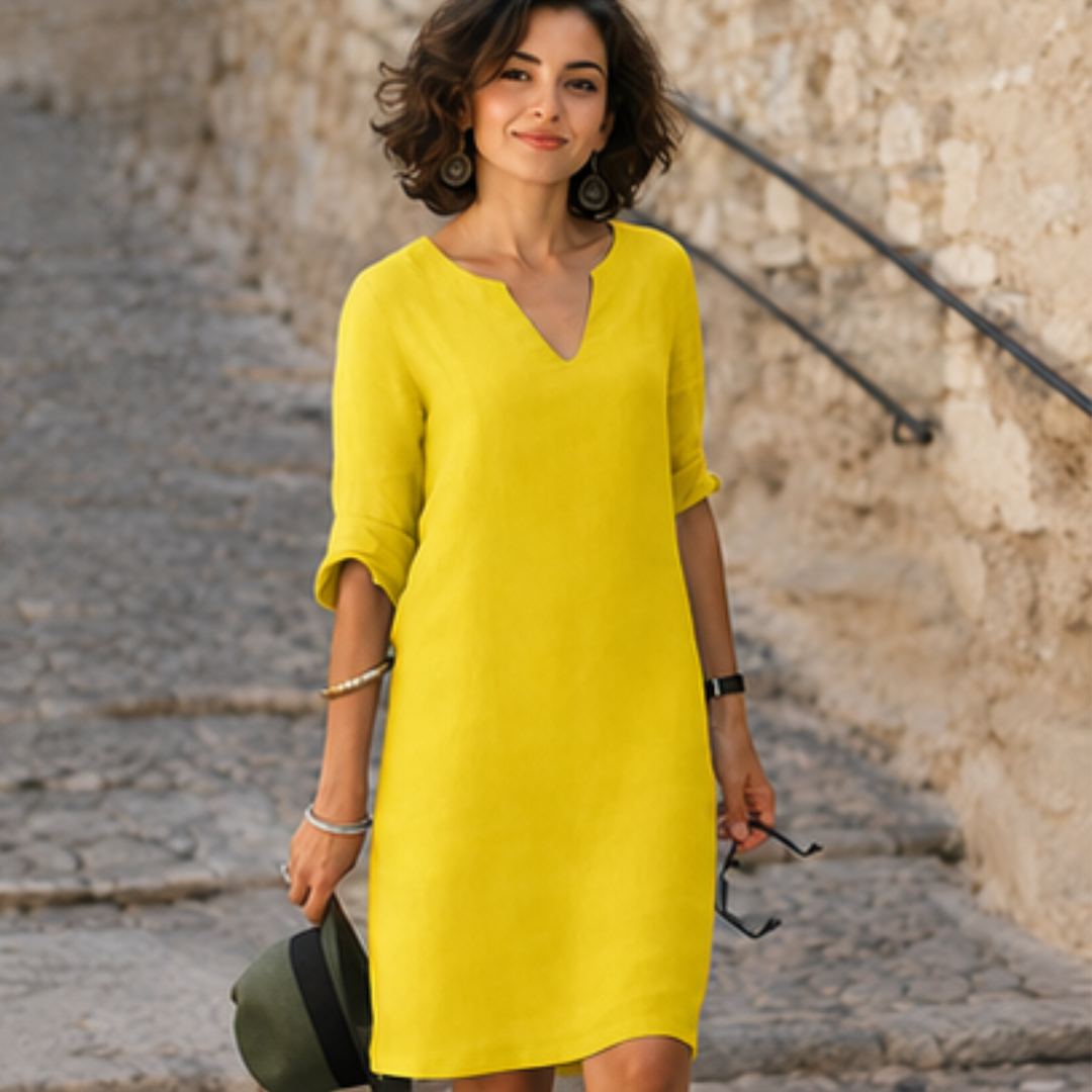 Guilaine - Robe élégante et chic avec col en V