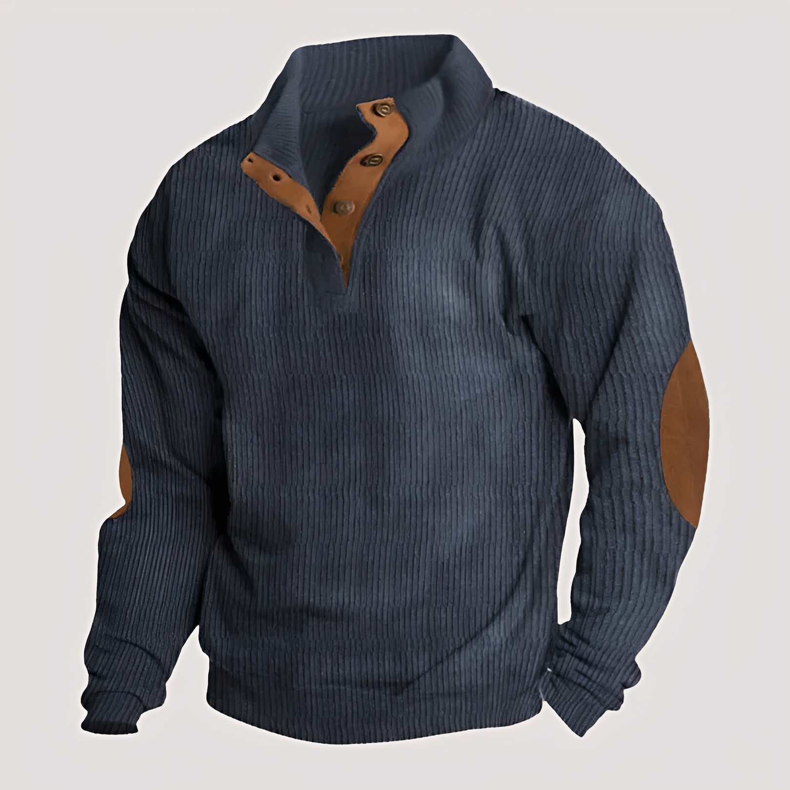 Rico - Pull robuste avec demi-patte de boutonnage