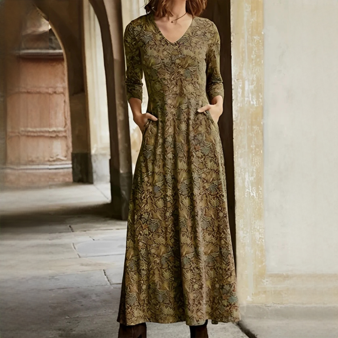 Sophie - Robe vintage à manches longues