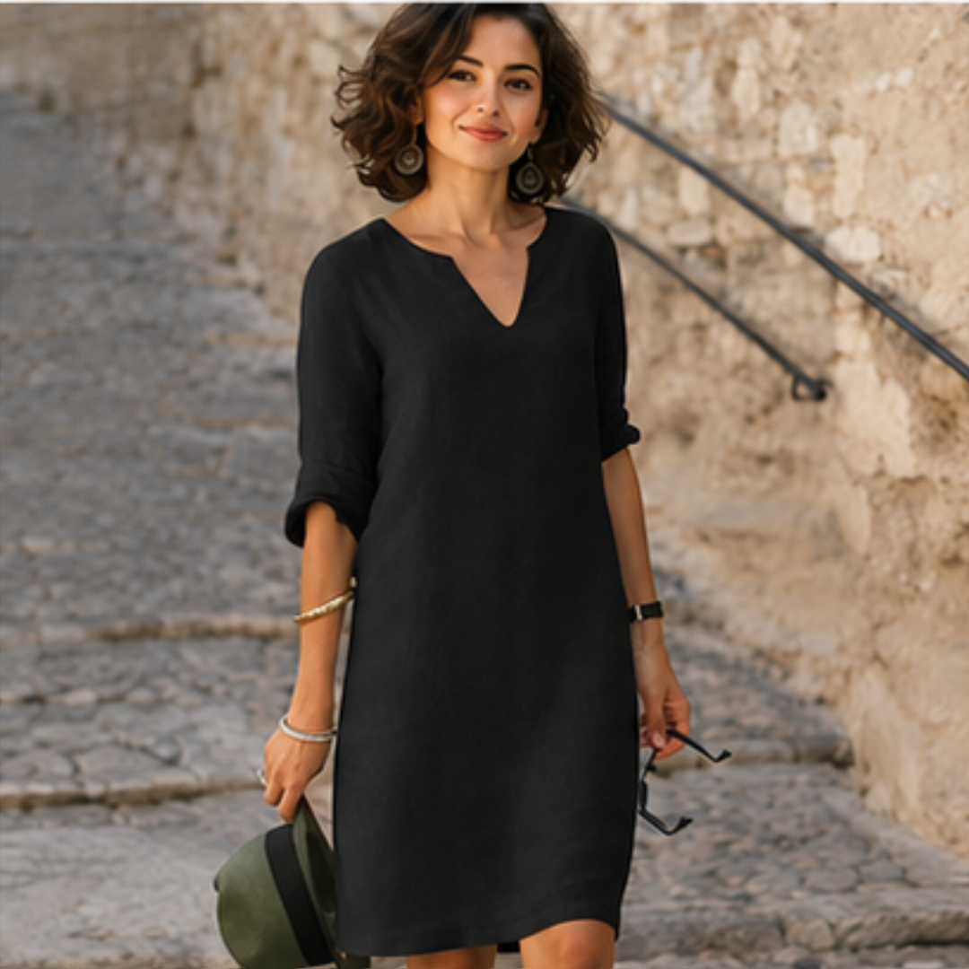 Guilaine - Robe élégante et chic avec col en V