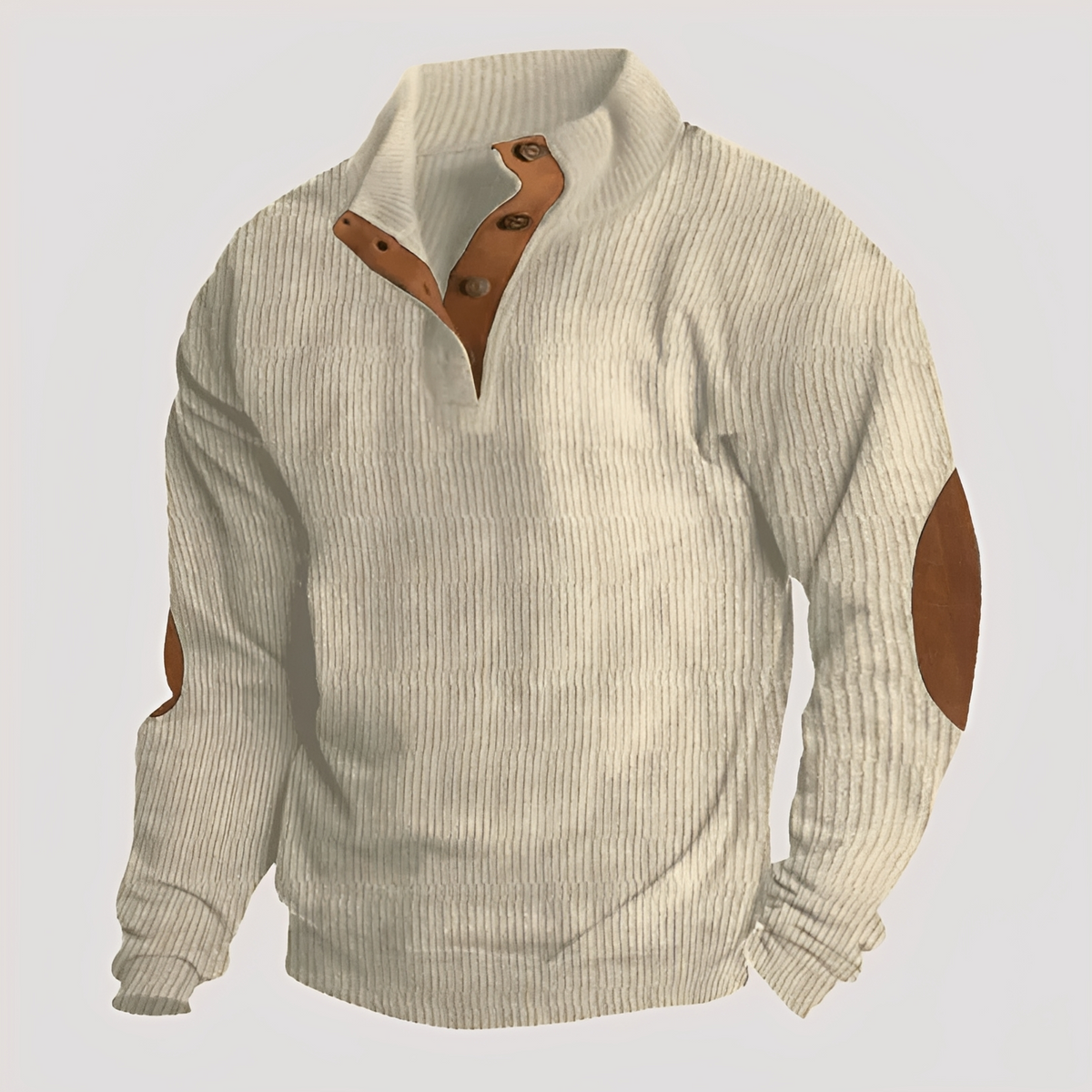 Rico - Pull robuste avec demi-patte de boutonnage