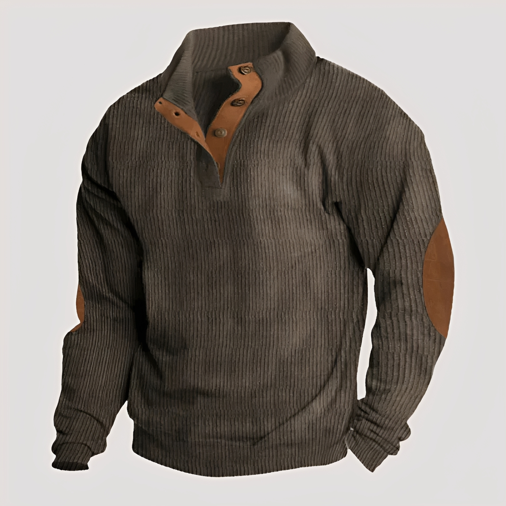 Rico - Pull robuste avec demi-patte de boutonnage