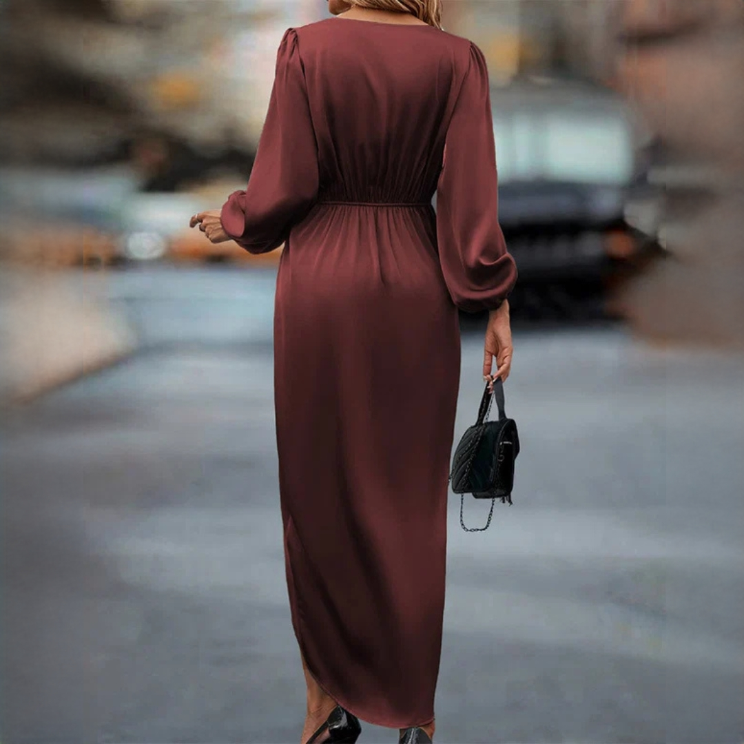 Leona - Robe élégante à manches bouffantes