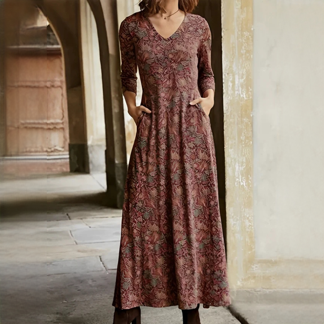 Sophie - Robe vintage à manches longues