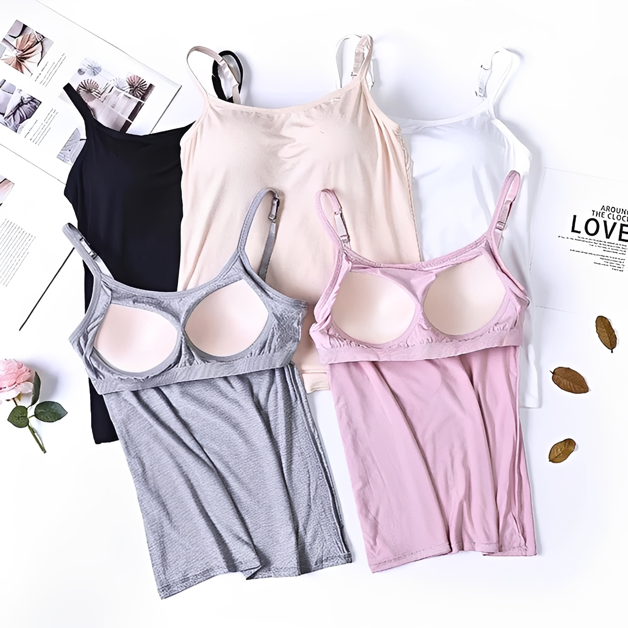 Selena - Top élégant avec soutien-gorge intégré