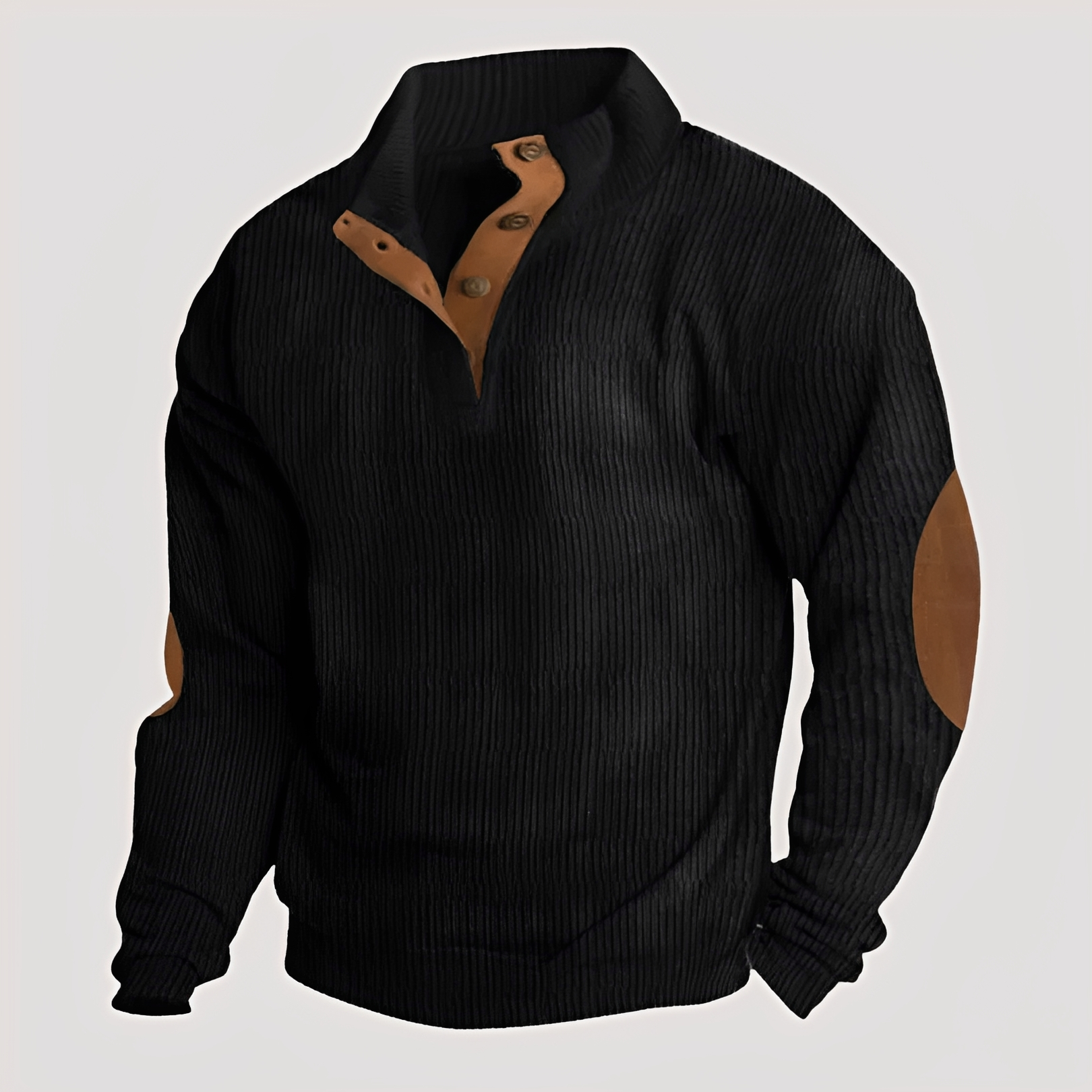 Rico - Pull robuste avec demi-patte de boutonnage