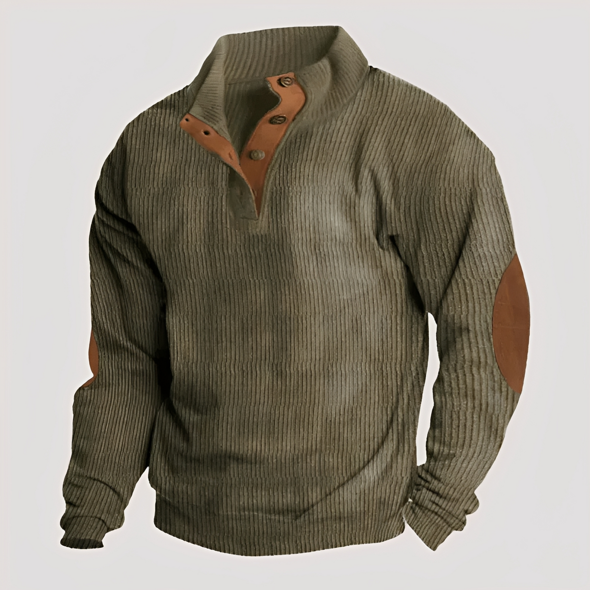 Rico - Pull robuste avec demi-patte de boutonnage