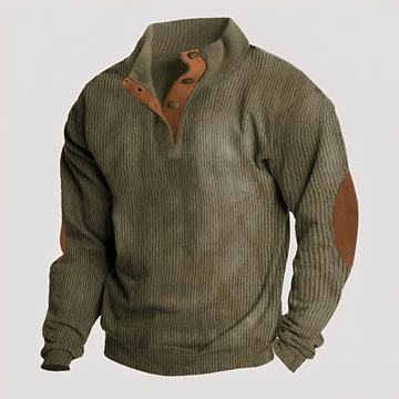 Rico - Pull robuste avec demi-patte de boutonnage
