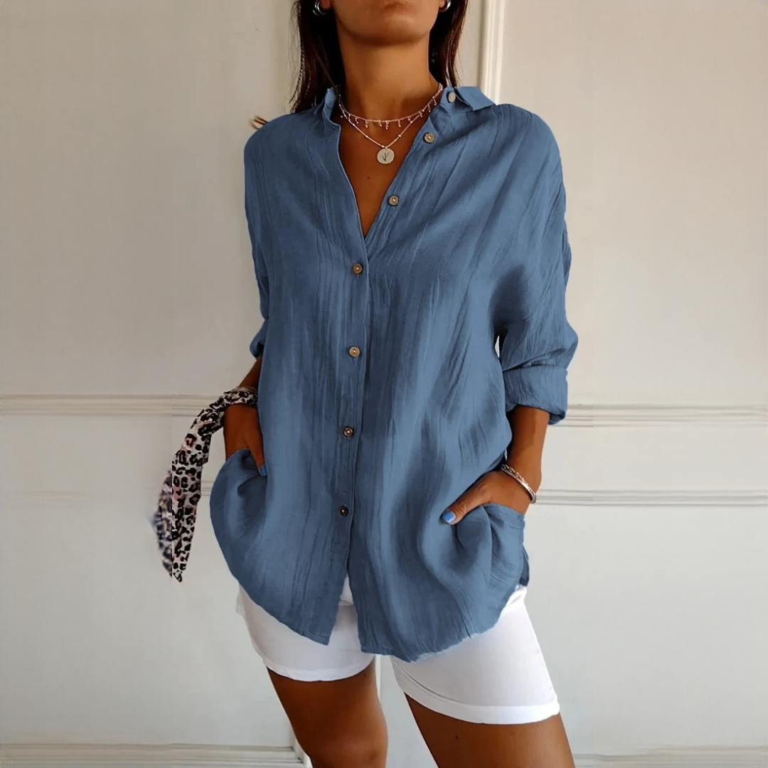 Xaelle - Chemise élégante avec patte de boutonnage