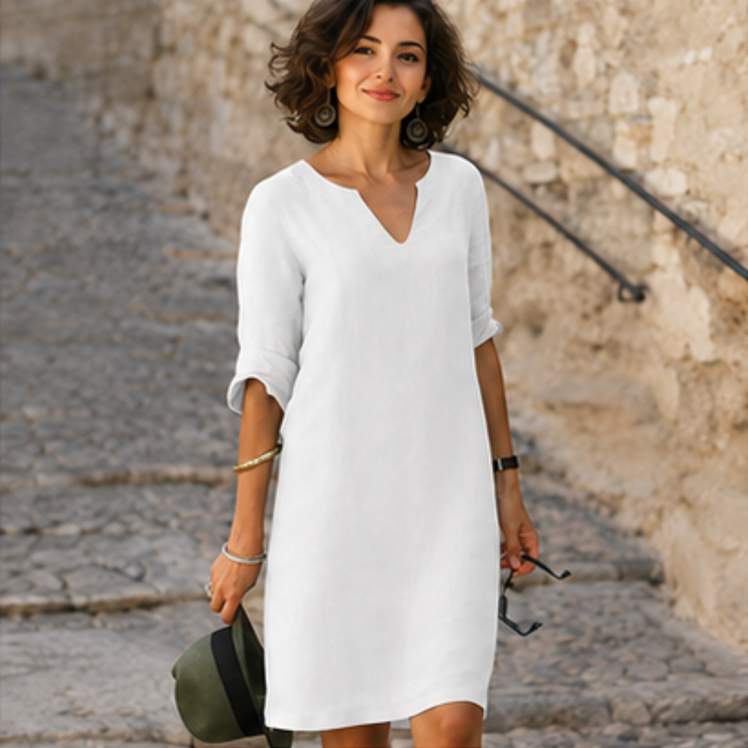 Guilaine - Robe élégante et chic avec col en V