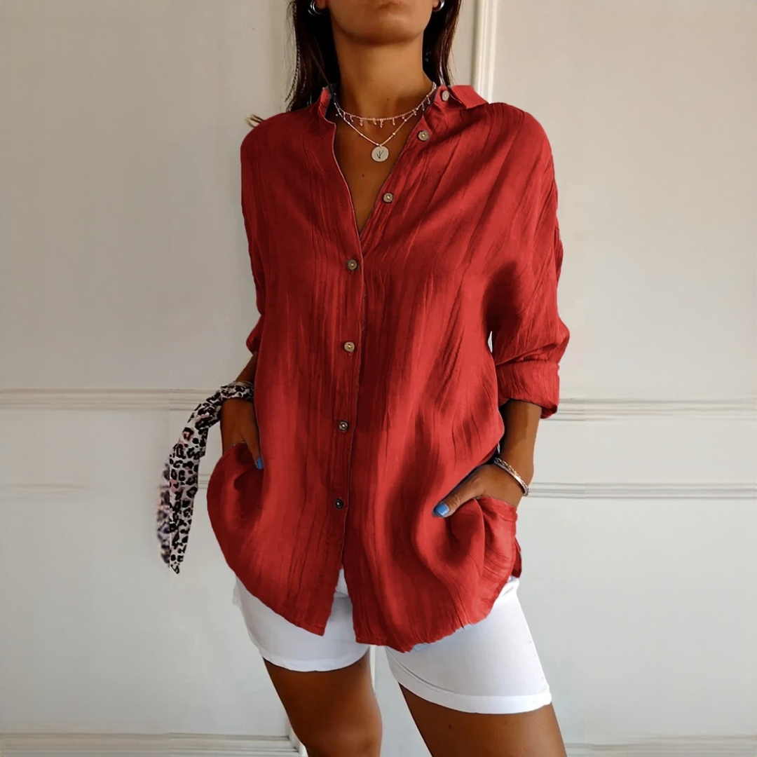 Xaelle - Chemise élégante avec patte de boutonnage
