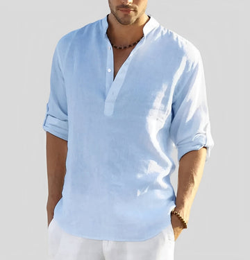 Cordell - Chemise en lin pour hommes à coupe décontractée