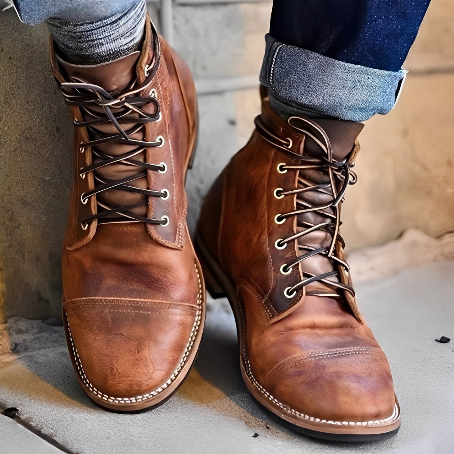 Garrick - Bottes en cuir robustes et vintage pour hommes