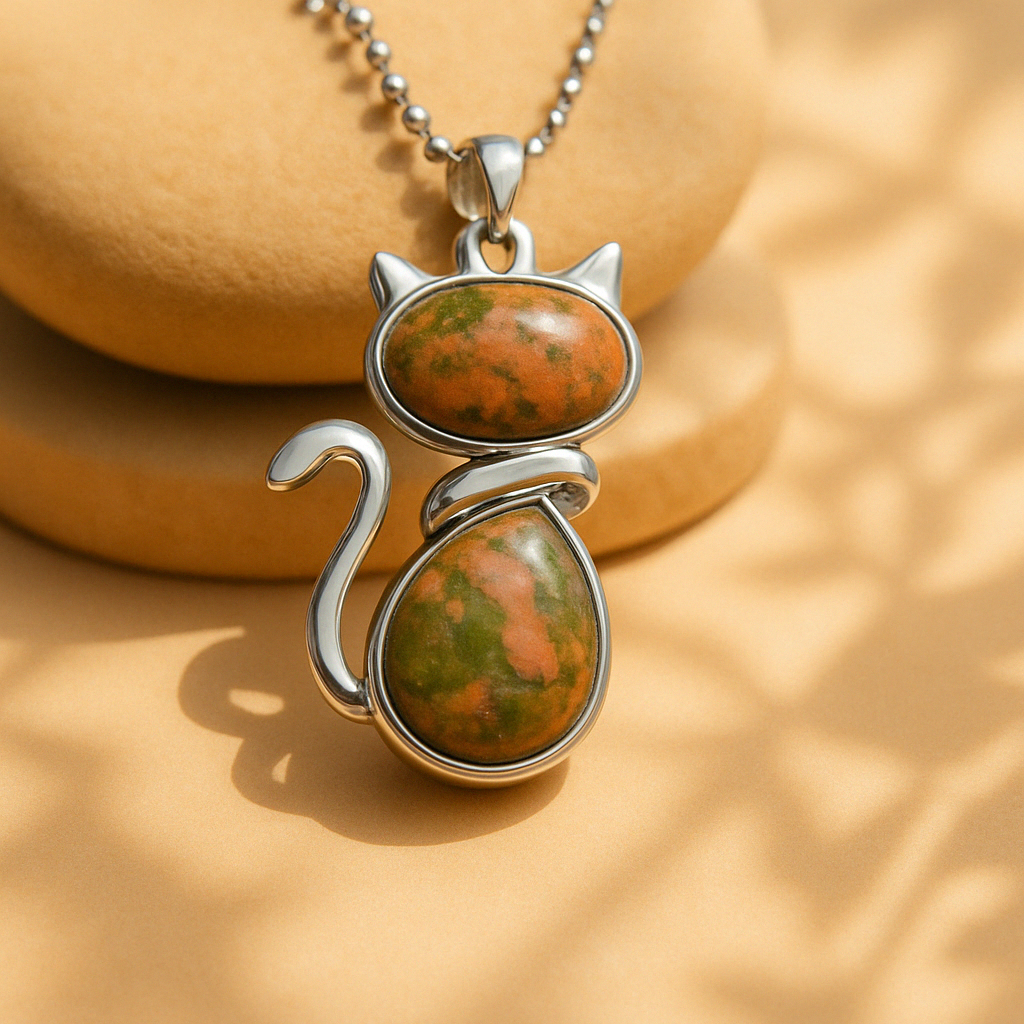 Mila – Collier de chat avec pierre naturelle