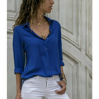 Jordana - Silk blouse with long sleeves for women