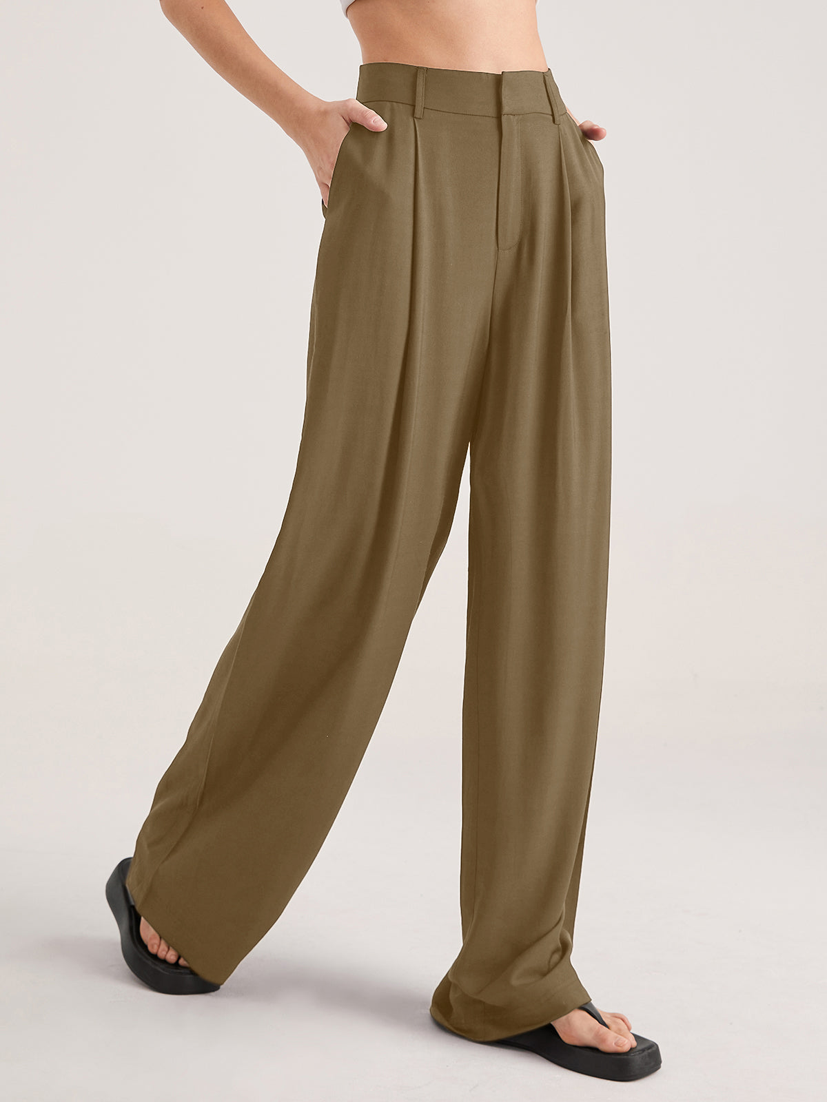 Nadia – Pantalon Pliant à Taille Haute