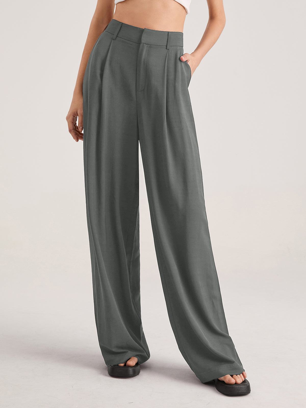 Nadia – Pantalon Pliant à Taille Haute
