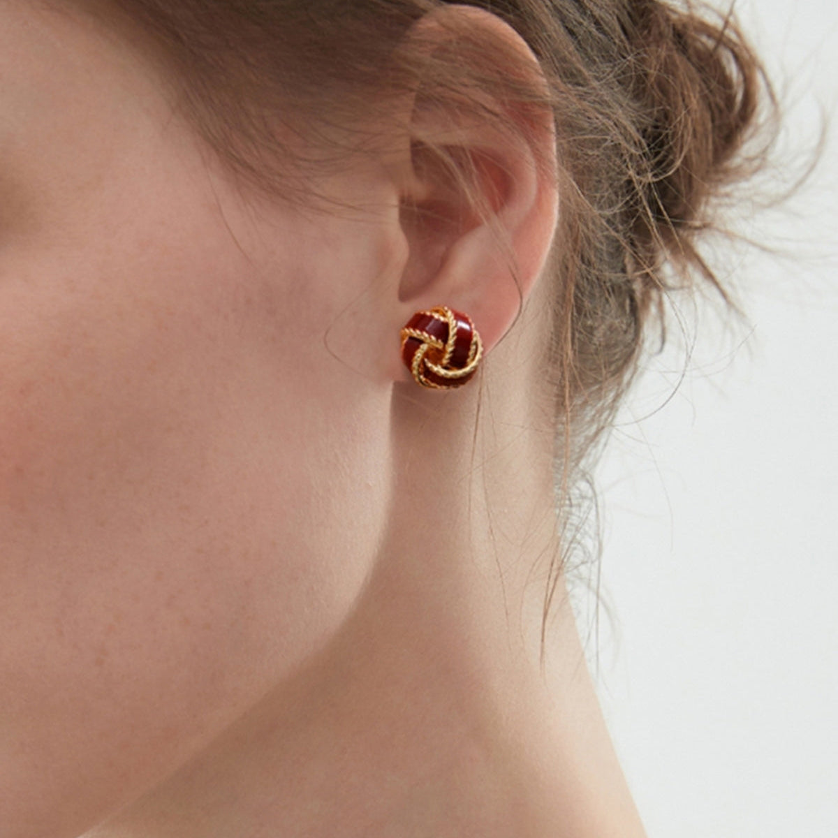 Lara – boucles d'oreilles anneaux vintage émaillés