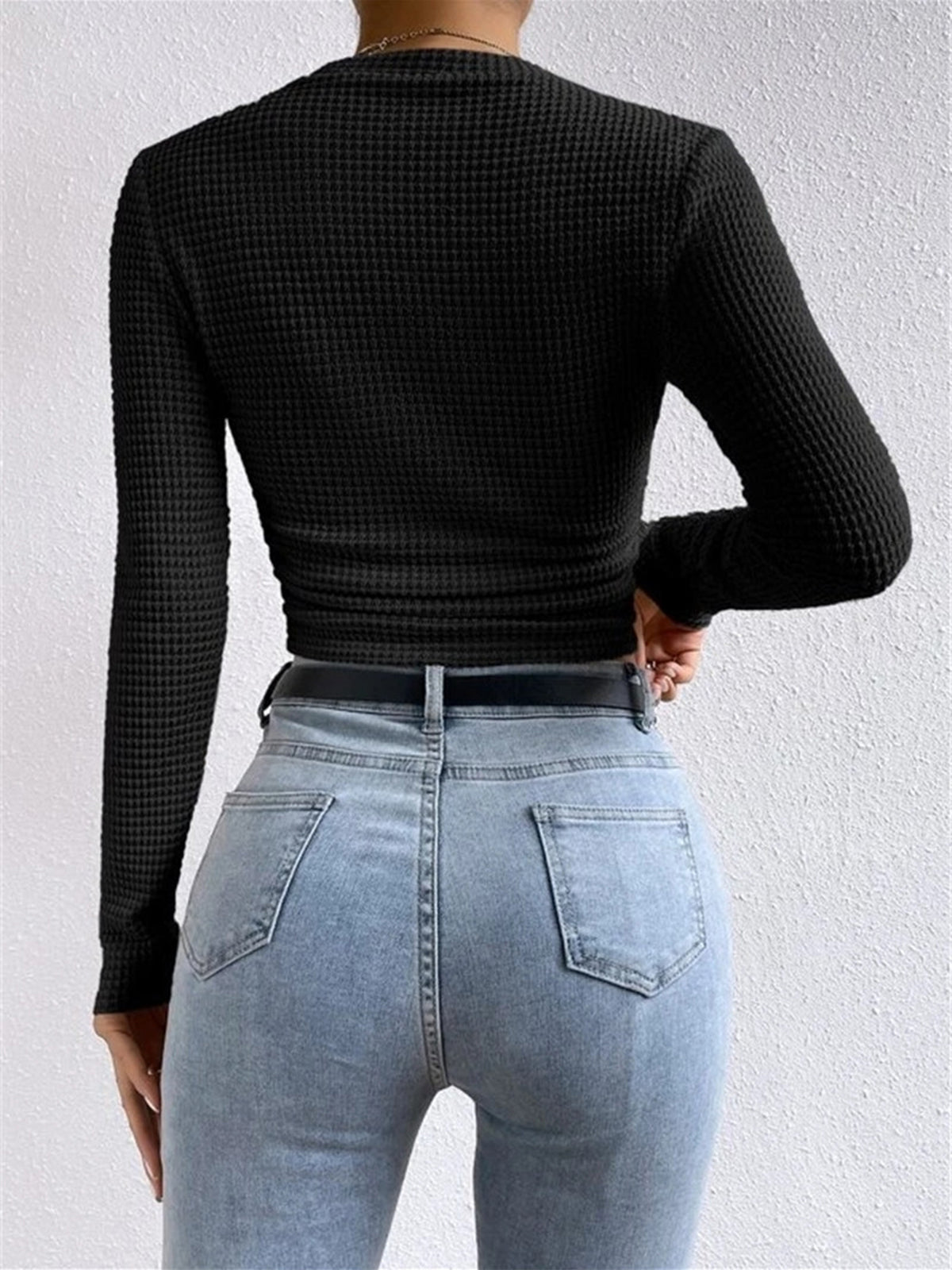 Tessa – Pull-over Slim en Waffle