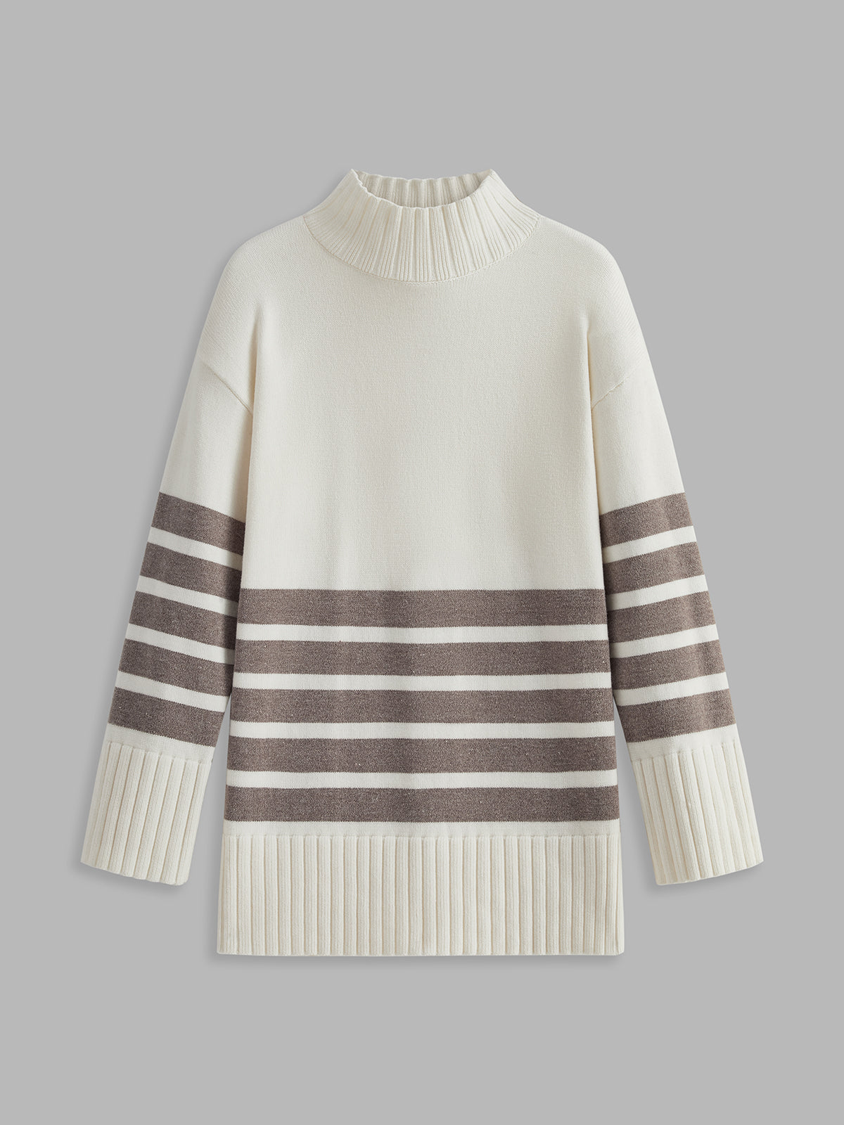 Colette – Pullover Mock-Neck Rayé
