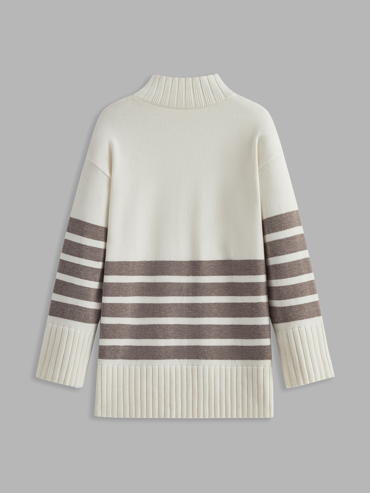 Colette – Pullover Mock-Neck Rayé