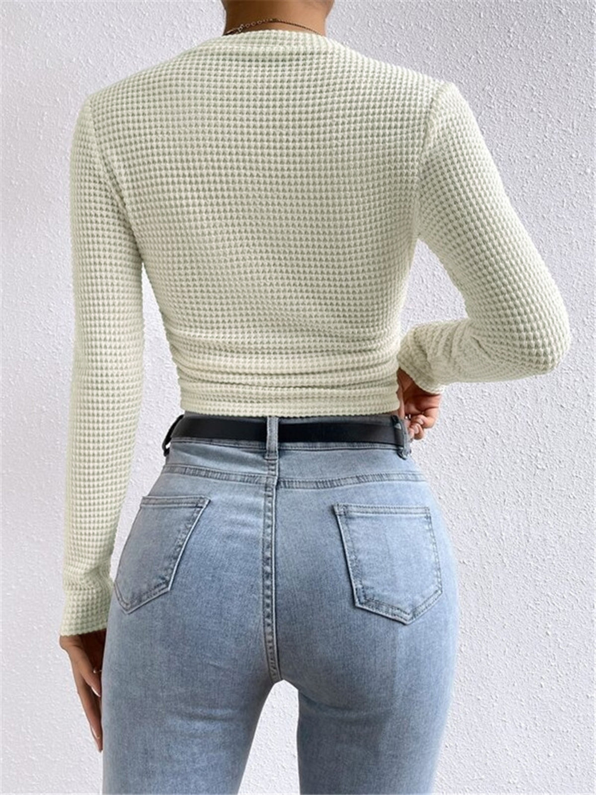 Tessa – Pull-over Slim en Waffle