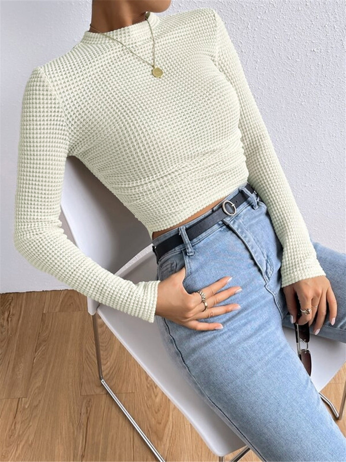 Tessa – Pull-over Slim en Waffle