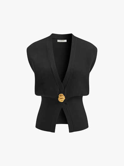 Annalena – V-Ausschnitt avec Boutons Gilet en Tricot
