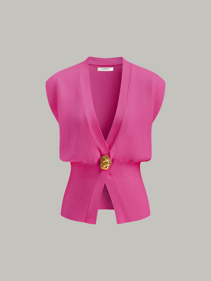 Annalena – V-Ausschnitt avec Boutons Gilet en Tricot
