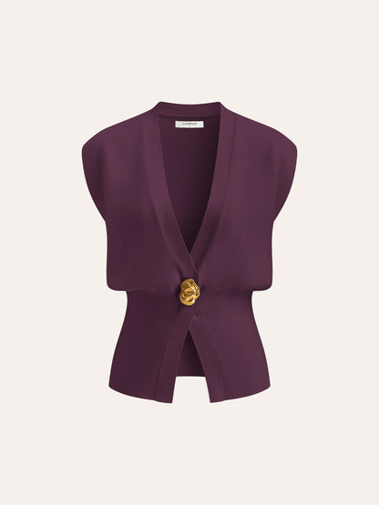 Annalena – V-Ausschnitt avec Boutons Gilet en Tricot