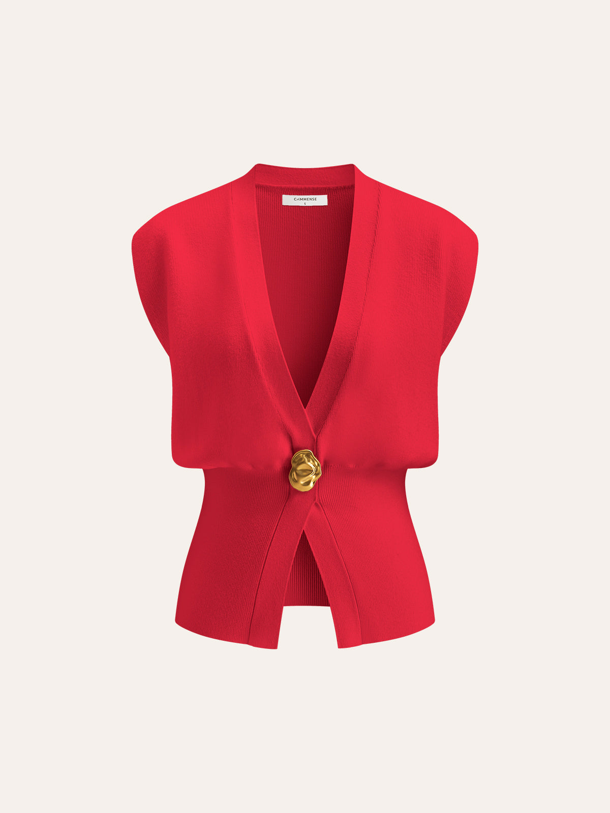 Femme Gilet en maille à V-neck boutonné - Silhouette ajustée pour bureau, quotidien et printemps