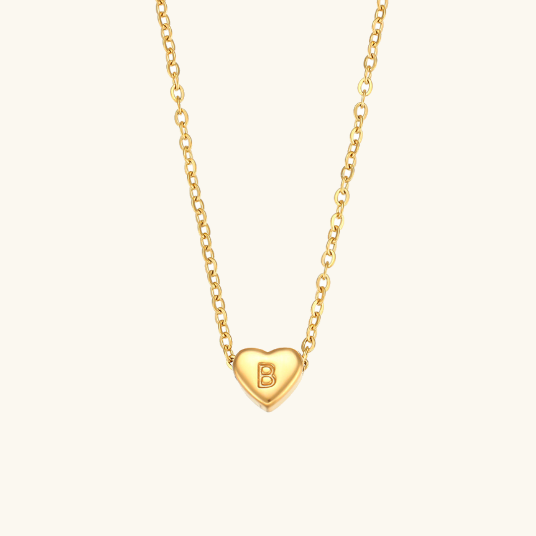 Cœur - Collier d'initiales en or