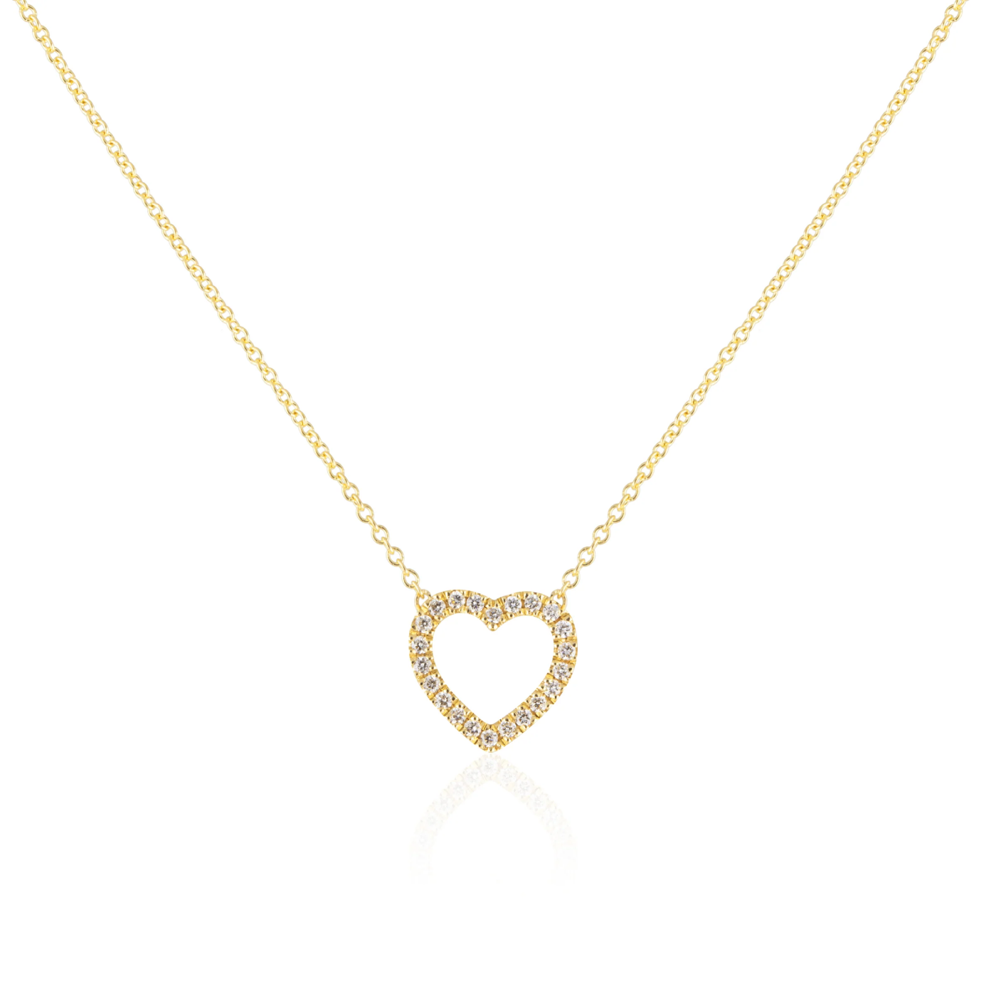 Petit collier d'amour - Collier en cœur en or et diamant