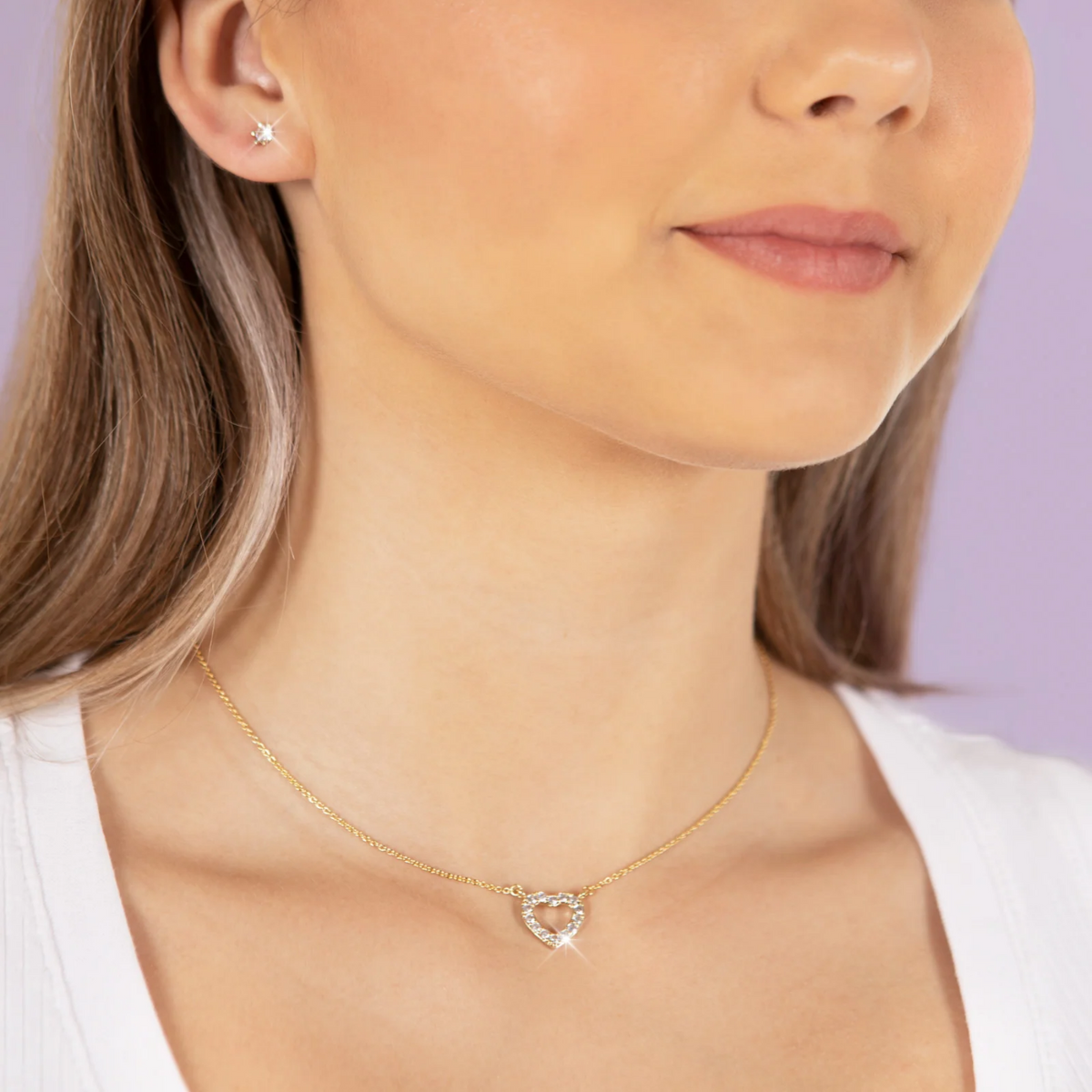 Petit collier d'amour - Collier en cœur en or et diamant
