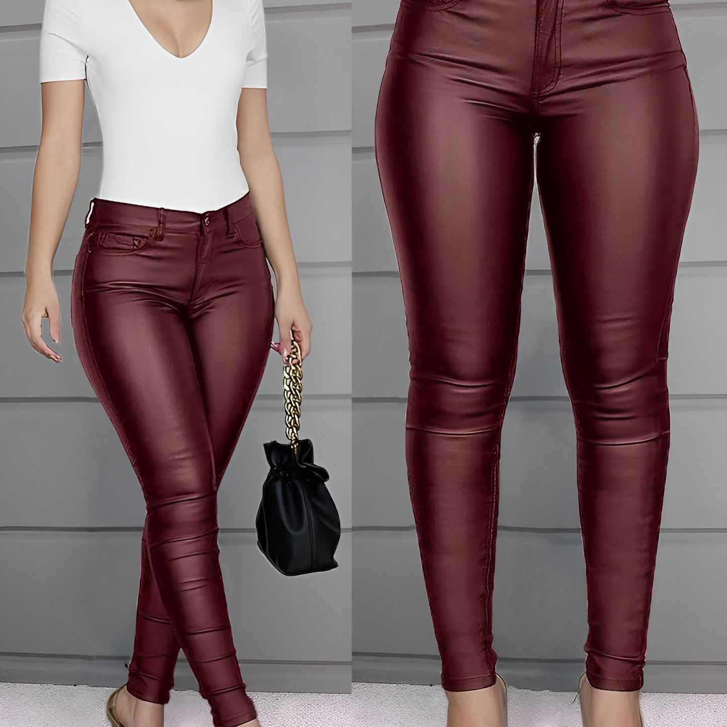 PelleChic - Pantalon en cuir, silhouette sculptée