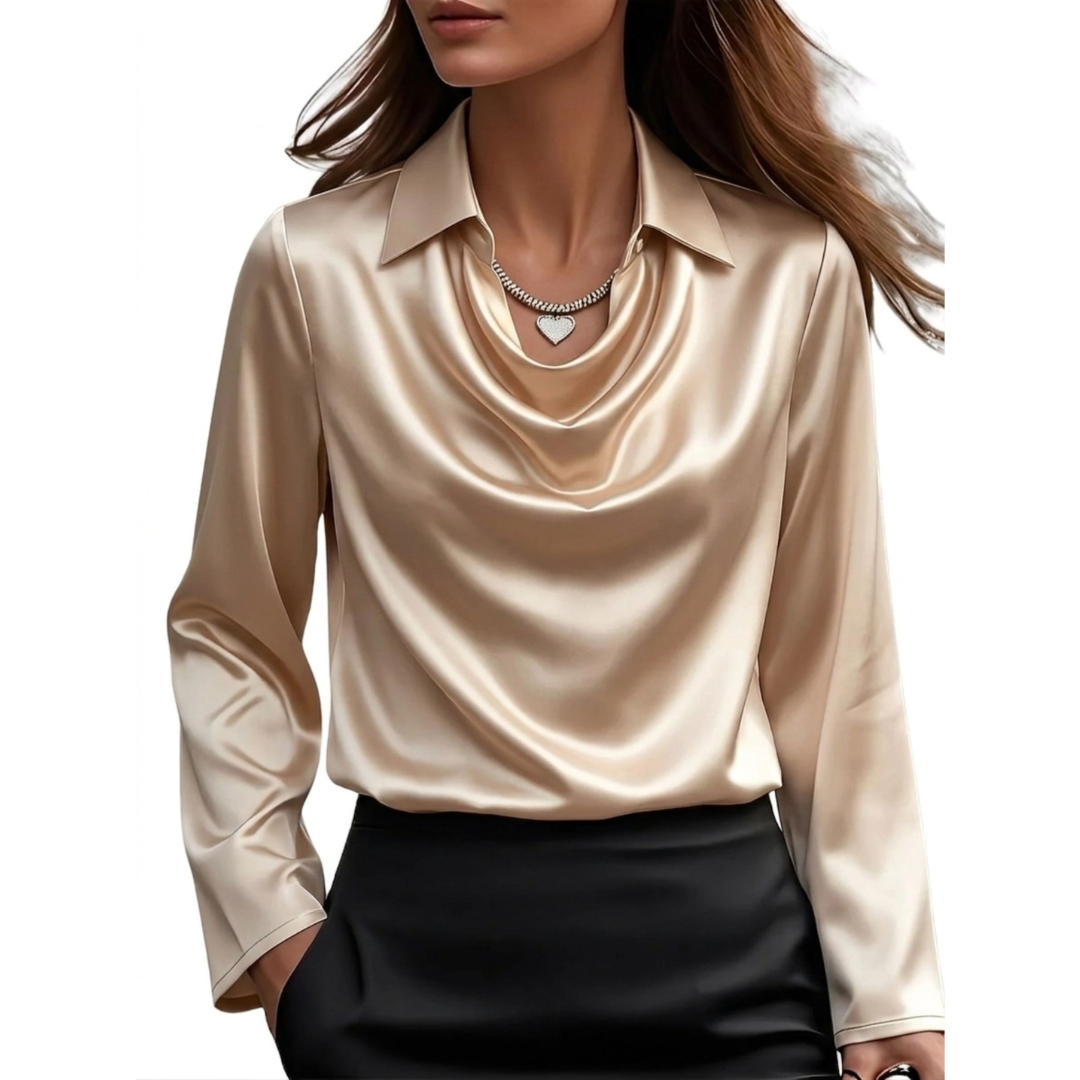 Dionne - Élégante chemise satinée à manches longues pour femmes