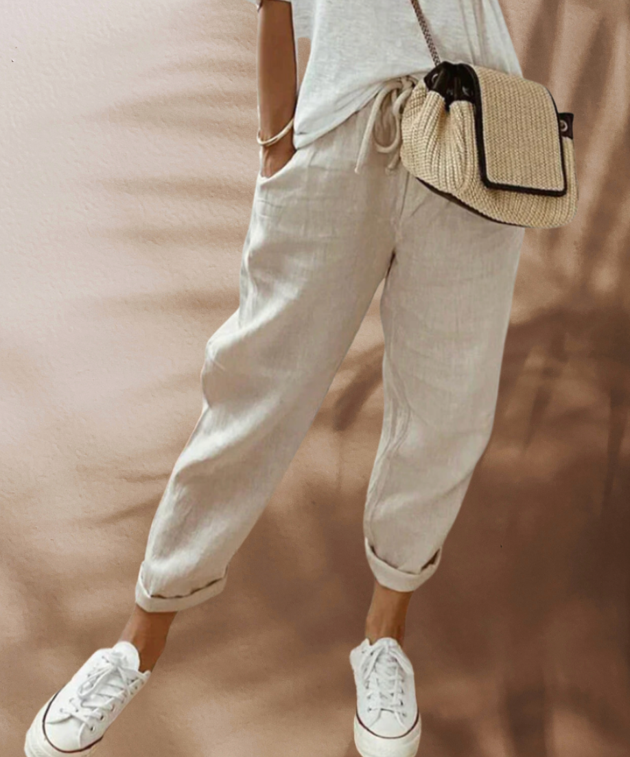 Bibi | Pantalon en lin à la fois chic et décontracté pour femmes