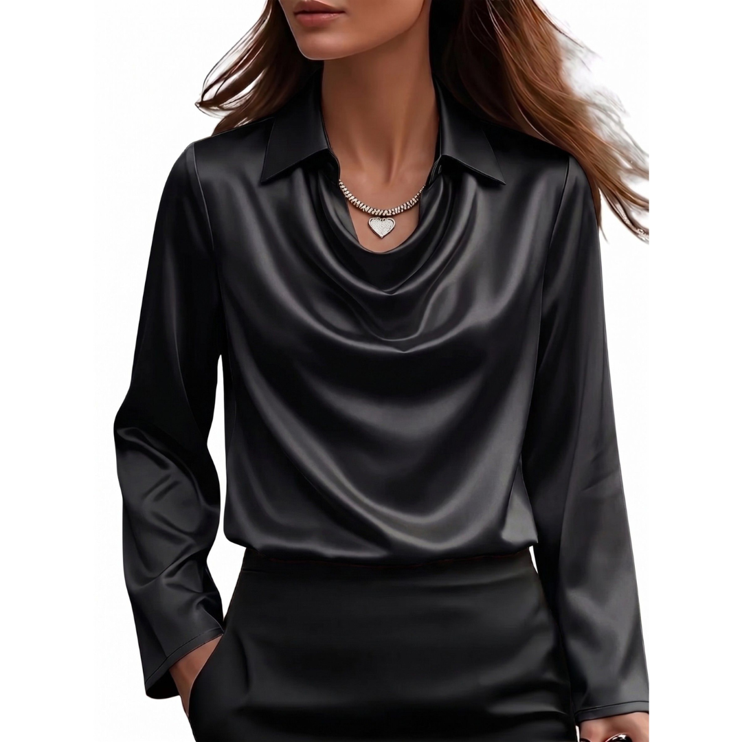 Dionne - Élégante chemise satinée à manches longues pour femmes